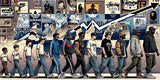 Illustration showing the evolution of fashion in the history of streetwear by HOLO