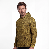 Left view of the Leopard Code men’s all-over print hoodie by HOLO Streetwear, featuring a bold full-coverage leopard pattern